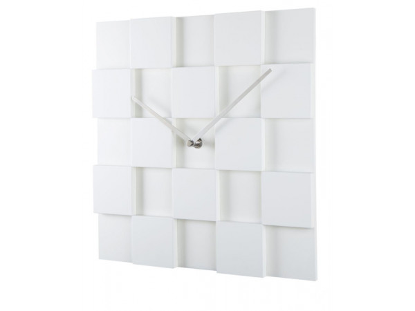 Nástenné hodiny ExitDesign KUBI, biele 30cm Nástenné hodiny ExitDesign KUBI, biele 30cm
