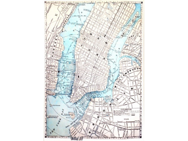 Obraz na plátne 50x70cm MAPA New York, c805