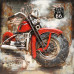 Kovový obraz ART 100x100cm Motorka 0374