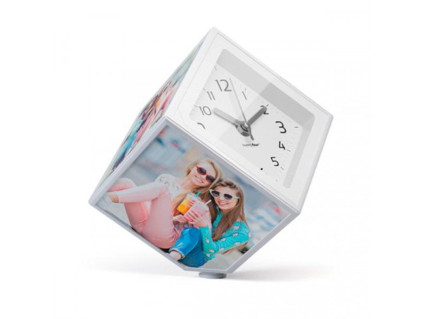 Rotujúca fotokocka s hodinami Balvi Photo-Clock 10x10cm