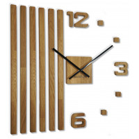 Drevené dubové nástenné hodiny Lamele 60cm FlexiStyle z230
