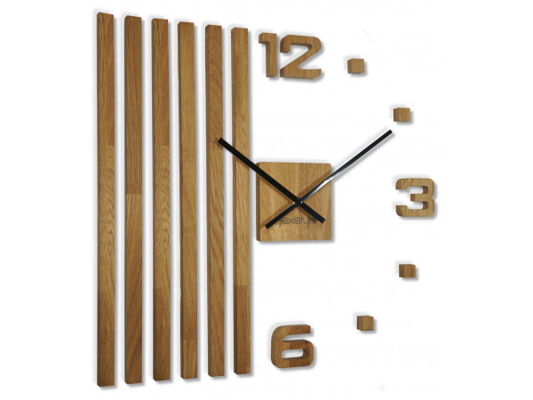 Drevené dubové nástenné hodiny Lamele 60cm FlexiStyle z230 Drevené dubové nástenné hodiny Lamele 60cm FlexiStyle z230