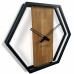 Dubové hodiny Loft Hexagon kovové 50cm, z231 Dubové hodiny Loft Hexagon kovové 50cm, z231