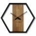 Dubové hodiny Loft Hexagon kovové 50cm, z231 Dubové hodiny Loft Hexagon kovové 50cm, z231