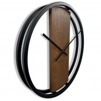 Dubové hodiny Loft Round kovové 50cm, z231 hnedá Dubové hodiny Loft Round kovové 50cm, z231 hnedá