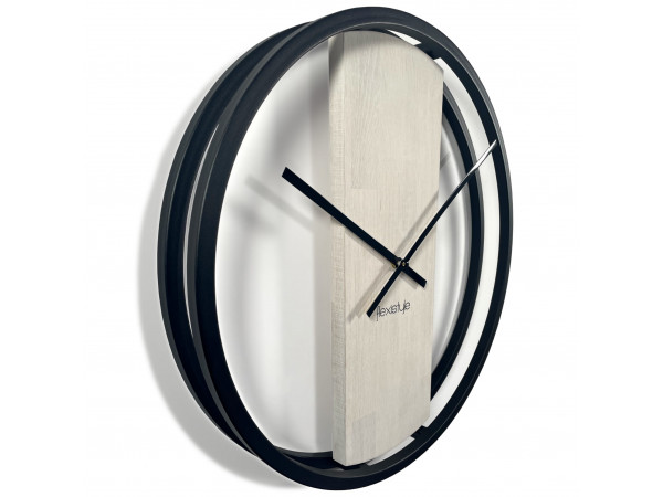 Dubové hodiny Loft Round kovové 50cm, z231 biela Dubové hodiny Loft Round kovové 50cm, z231 biela