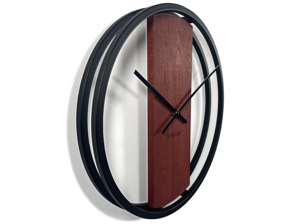 Dubové hodiny Loft Round kovové 50cm, z231 mahagón Dubové hodiny Loft Round kovové 50cm, z231 mahagón