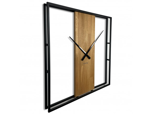 Dubové hodiny štvorcové Loft Square kovové 80cm z231-a-1 Dubové hodiny štvorcové Loft Square kovové 80cm z231-a-1