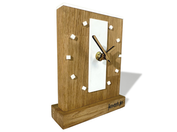 Dubové stojace hodiny v bielej farbe Flexistyle zs8-2d-dx Dubové stojace hodiny v bielej farbe Flexistyle zs8-2d-dx