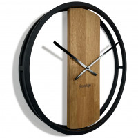 Dubové hodiny Loft Round kovové 50cm, z231 Dubové hodiny Loft Round kovové 50cm, z231