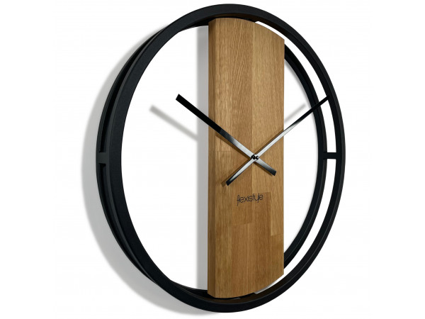 Dubové hodiny Loft Round kovové 50cm, z231 Dubové hodiny Loft Round kovové 50cm, z231