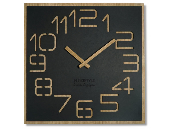 Drevené nástenné hodiny Digits z120-1matd-dx 40 cm, čierne Drevené nástenné hodiny Digits z120-1matd-dx 40 cm, čierne