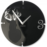 Nástenné hodiny Jeleň Flex z66d-1, 30 cm, čierne matné
