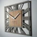 Nástenné hodiny loft piccolo štvorcové 30cm, dub- šedá z219b Nástenné hodiny loft piccolo štvorcové 30cm, dub- šedá z219b