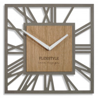 Nástenné hodiny loft piccolo štvorcové 30cm, dub- šedá z219b Nástenné hodiny loft piccolo štvorcové 30cm, dub- šedá z219b