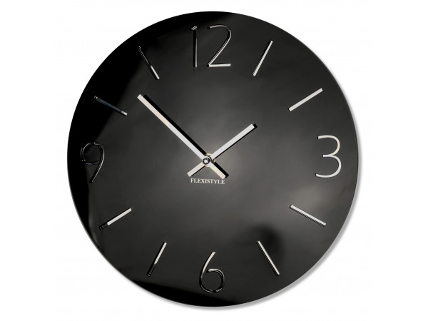Nástenné hodiny Slim Flex z111a-1-0-x, 30 cm, čierne lesklé