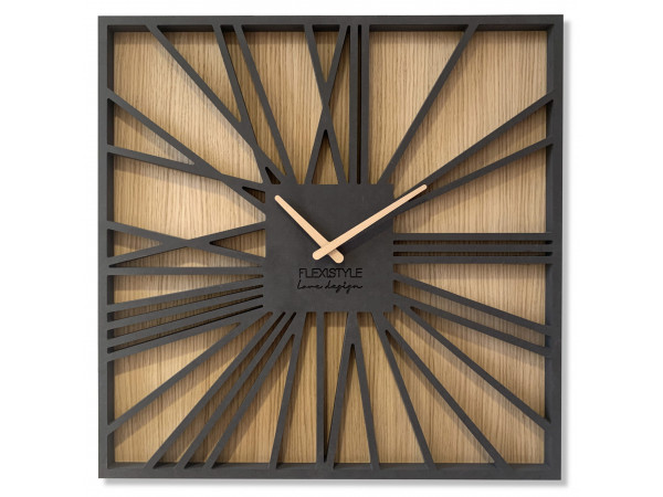 Nástenné drevené hodiny Square Loft Flex z226-1d-dx, 50 cm