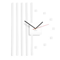 Nástenné hodiny štvorce Flex z10b, 58 cm, biele