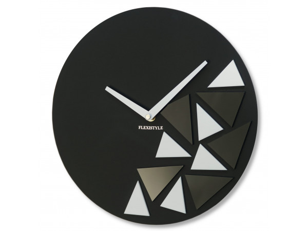 Nástenné hodiny Triangles Flex z205-1, 30 cm, čierne matné Nástenné hodiny Triangles Flex z205-1, 30 cm, čierne matné