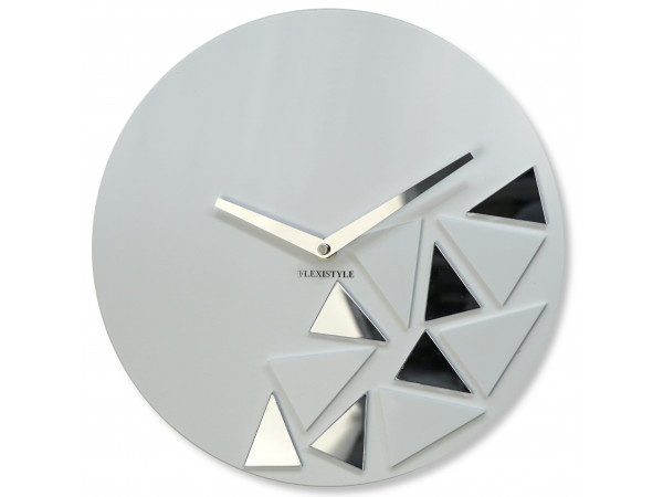 Nástenné hodiny Triangles Flex z205-2, 30 cm, biele matné