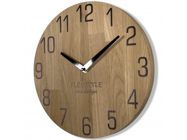 Nástenné hodiny z dubového dreva Flex z228-d-1, 30 cm