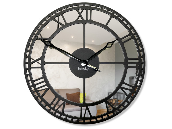 Nástenné kovové hodiny Loft Flexistyle z21a, 50cm čierna Nástenné kovové hodiny Loft Flexistyle z21a, 50cm čierna