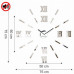 3D Nalepovacie hodiny DIY ADMIRABLE L Sweep 54C-0, zrkadlové 50-75cm 3D Nalepovacie hodiny DIY ADMIRABLE L Sweep 54C-0, zrkadlové 50-75cm