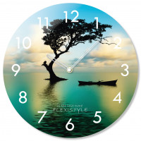 Nástenné sklenené hodiny Tree Flex z67a s-2-x, 30 cm Nástenné sklenené hodiny Tree Flex z67a s-2-x, 30 cm