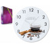 Nástenné sklenené hodiny Káva so škoricou 3 z63c s-2-x, 30 cm