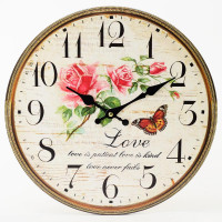 Nástenné hodiny, Flor0135, Love, 34cm Nástenné hodiny, Flor0135, Love, 34cm