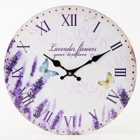 Nástenné hodiny, Flor0138, Lavender, 34cm Nástenné hodiny, Flor0138, Lavender, 34cm