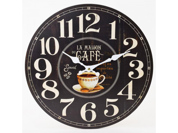 Nástenné hodiny, Flor0148, La Maison Café, 34cm Nástenné hodiny, Flor0148, La Maison Café, 34cm