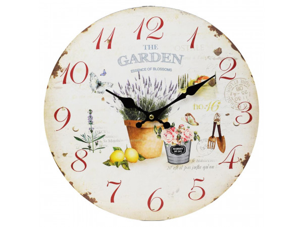 Nástenné hodiny, Flor0104, The Garden, 34cm Nástenné hodiny, Flor0104, The Garden, 34cm