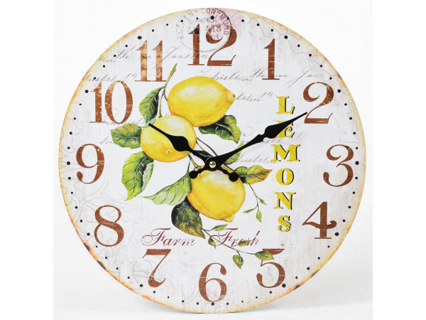 Nástenné hodiny, Flor0086, Lemons, 34cm Nástenné hodiny, Flor0086, Lemons, 34cm
