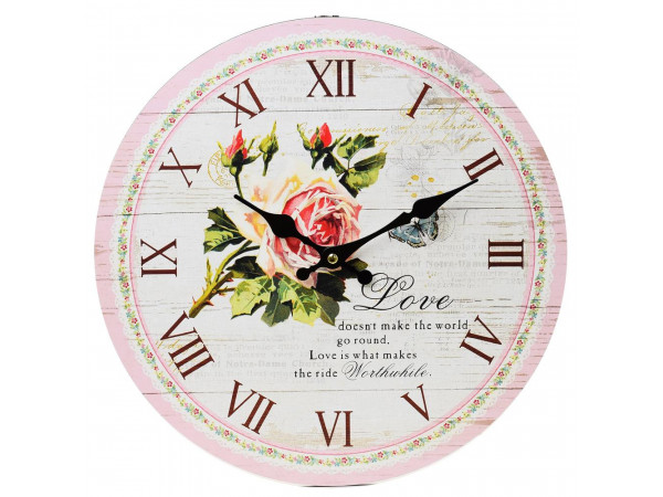 Nástenné hodiny, Flor0119, Love, 34cm Nástenné hodiny, Flor0119, Love, 34cm