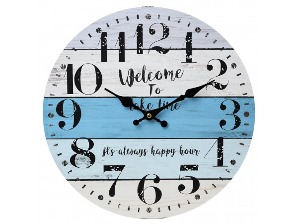 Nástenné hodiny, Flor0113, Welcome, 34cm Nástenné hodiny, Flor0113, Welcome, 34cm
