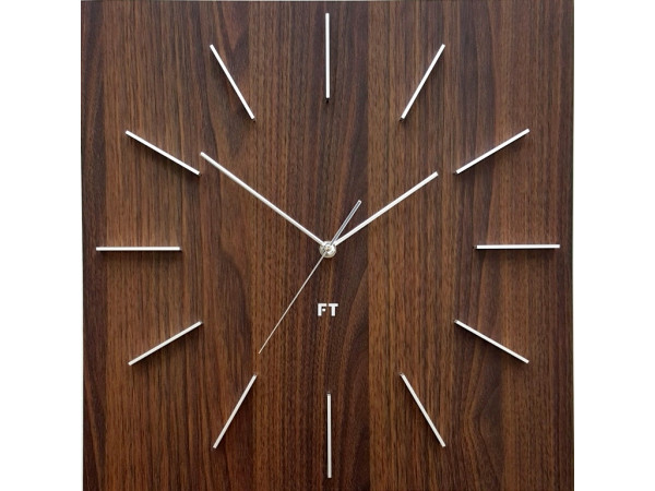 Dizajnové nástenné hodiny Future Time FT1010WE Square dark natural brown 40cm