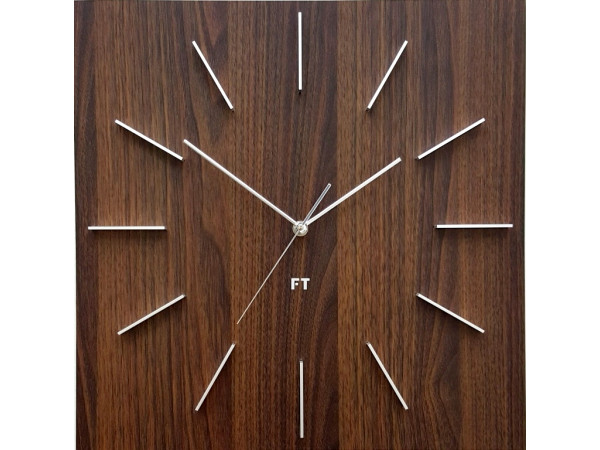 Dizajnové nástenné hodiny Future Time FT1010WE Square dark natural brown 40cm Dizajnové nástenné hodiny Future Time FT1010WE Square dark natural brown 40cm