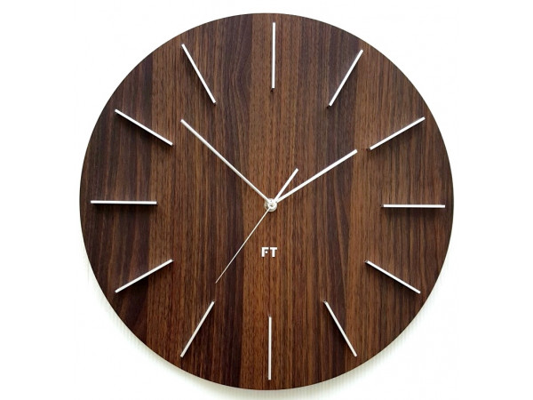 Dizajnové nástenné hodiny Future Time FT2010WE Round dark natural brown 40cm Dizajnové nástenné hodiny Future Time FT2010WE Round dark natural brown 40cm