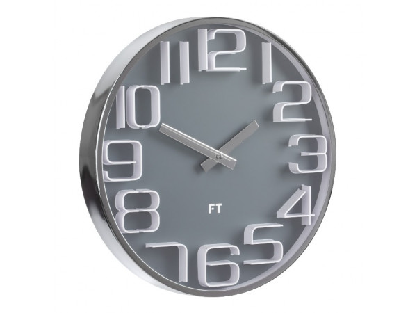 Dizajnové nástenné hodiny Future Time FT7010GY Numbers 30cm