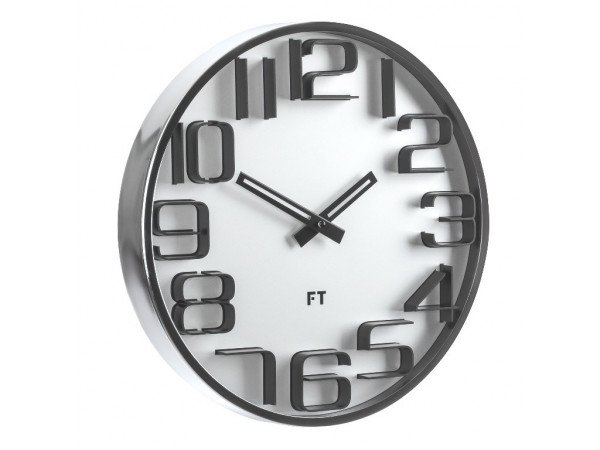 Dizajnové nástenné hodiny Future Time FT7010SI Numbers 30cm