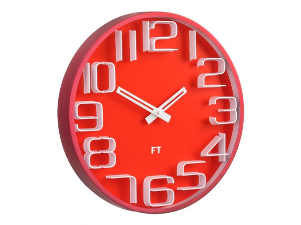 Dizajnové nástenné hodiny Future Time FT8010RD Numbers 30cm