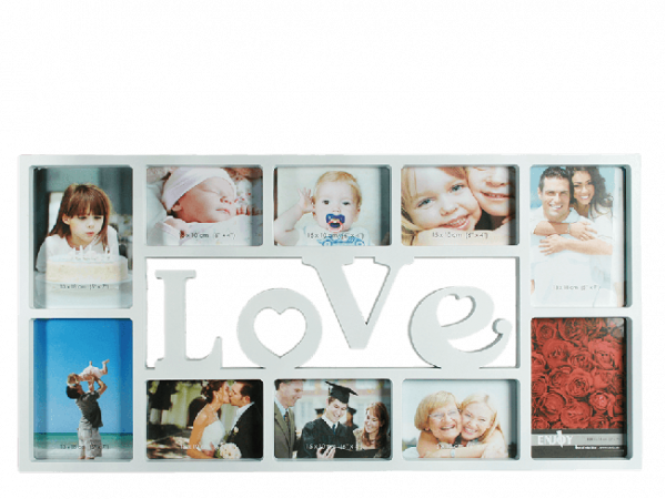 Fotorám Love na 10 fotiek, biely, rd1856, 73x37cm Fotorám Love na 10 fotiek, biely, rd1856, 73x37cm