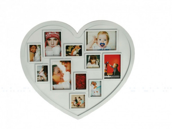 Rámik na fotky srdce biely, Srdce 63 x 48 cm, gm2349
