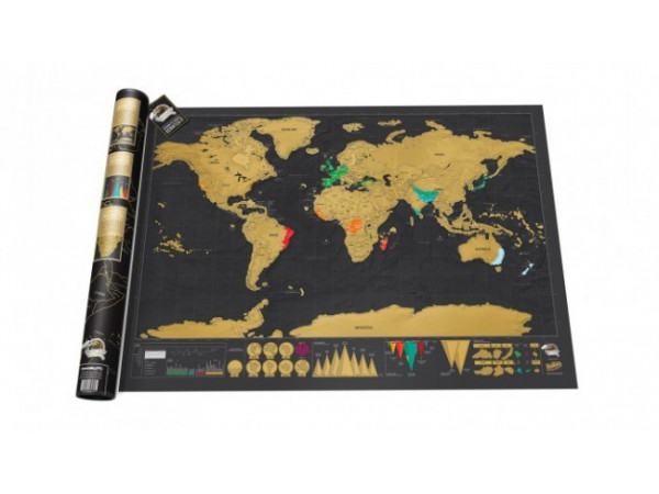 Stieracia mapa sveta Deluxe 83x60cm, GM4010 Stieracia mapa sveta Deluxe 83x60cm, GM4010