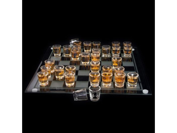 Alkoholové pohárikové šachy De Luxe 35cm