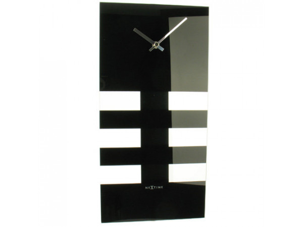 Bold Stripes kyvadlové nástenné hodiny Nextime 38x19cm Bold Stripes kyvadlové nástenné hodiny Nextime 38x19cm