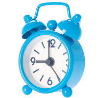 Budík MINI Alarm, modrý 6cm