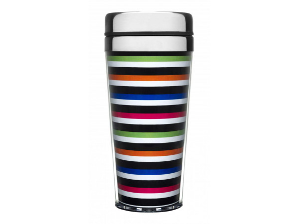 Cestovný termohrnček SAGAFORM Striped Car Mug, úzke prúžky, 40cl Cestovný termohrnček SAGAFORM Striped Car Mug, úzke prúžky, 40cl