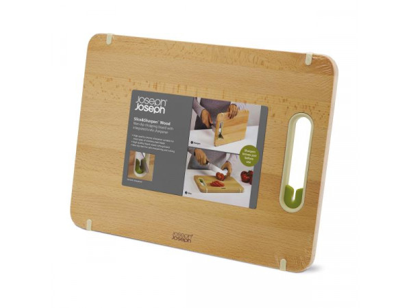 Doštička s brúskou JOSEPH JOSEPH Slice & Sharpen ™, drevené, mal